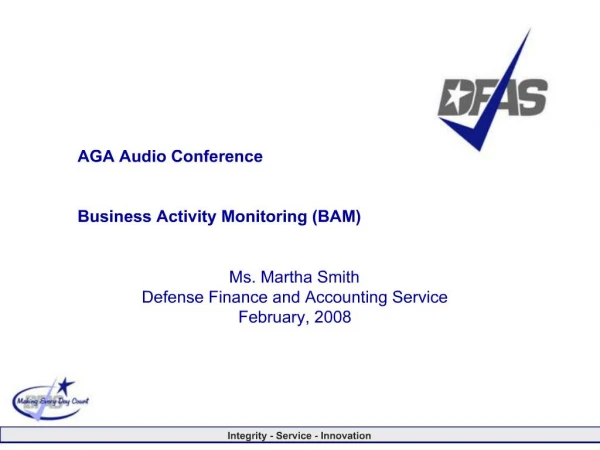 AGA Audio Conference Business Activity Monitoring BAM