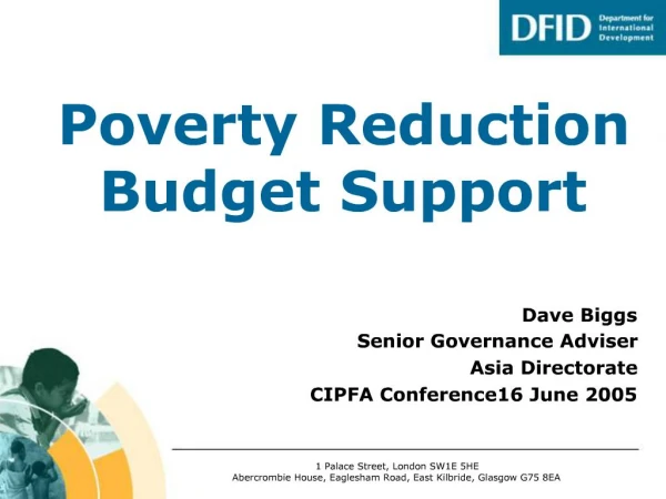 Poverty Reduction Budget Support