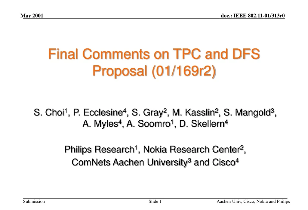 final comments on tpc and dfs proposal 01 169r2