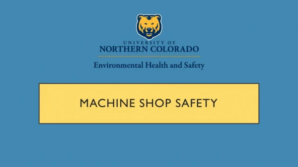 Machine Shop safety