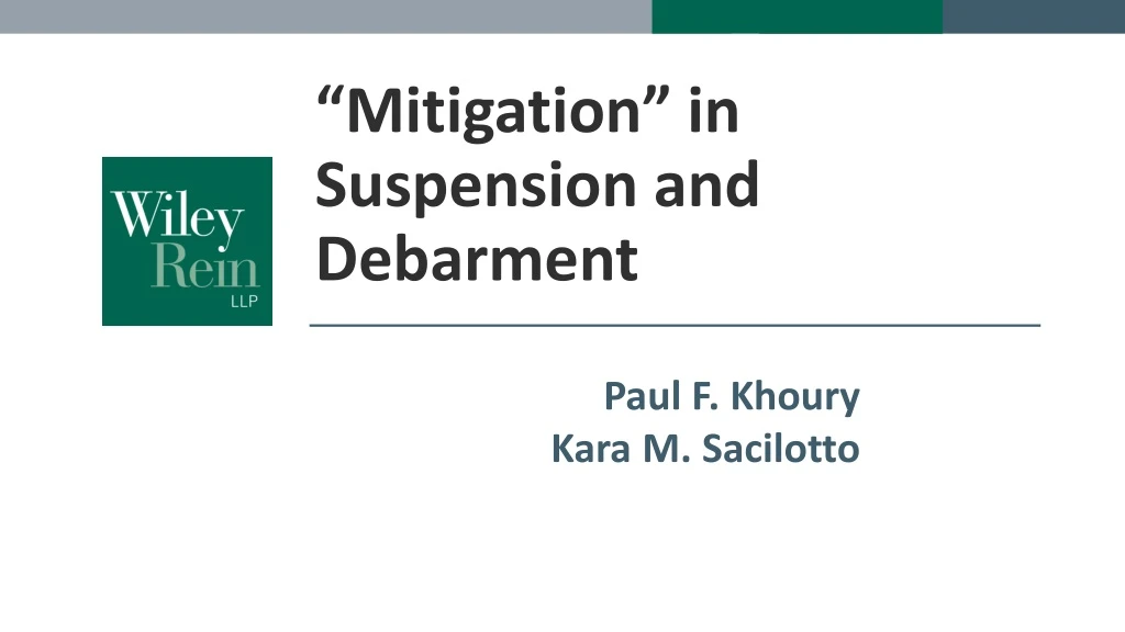 mitigation in suspension and debarment