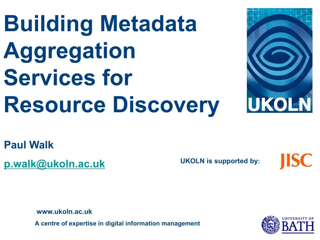building metadata aggregation services for resource discovery