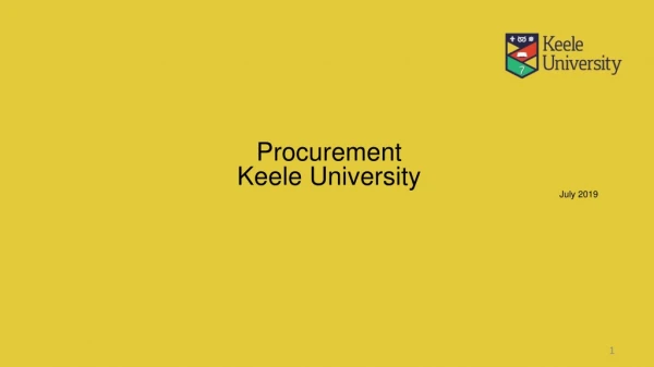 Procurement Keele University July 2019