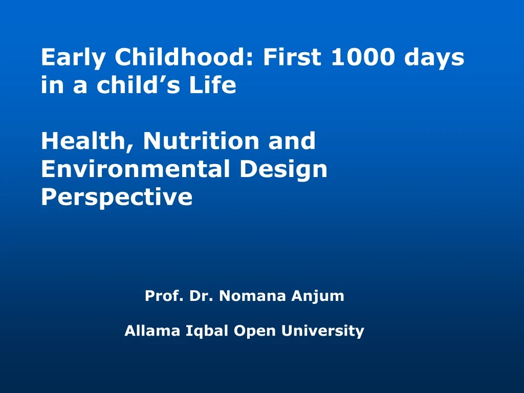 early childhood first 1000 days in a child s life