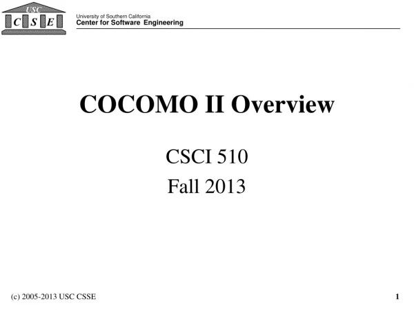 COCOMO II Overview