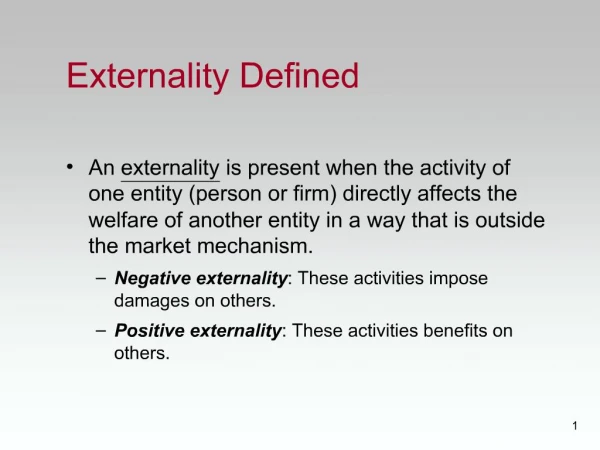 Externality Defined
