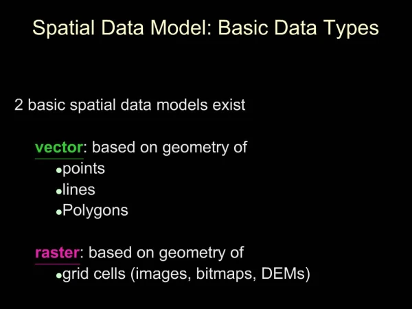 Spatial Data Model: Basic Data Types