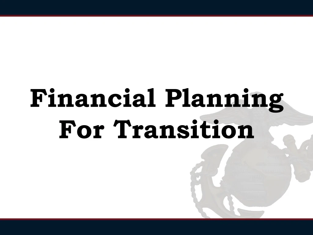 financial planning for transition