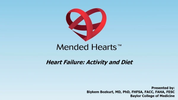 Activity and Nutrition in Heart Failure