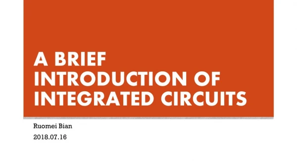 a brief introduction of integrated circuits