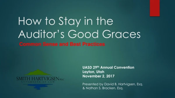 How to Stay in the Auditor’s Good Graces
