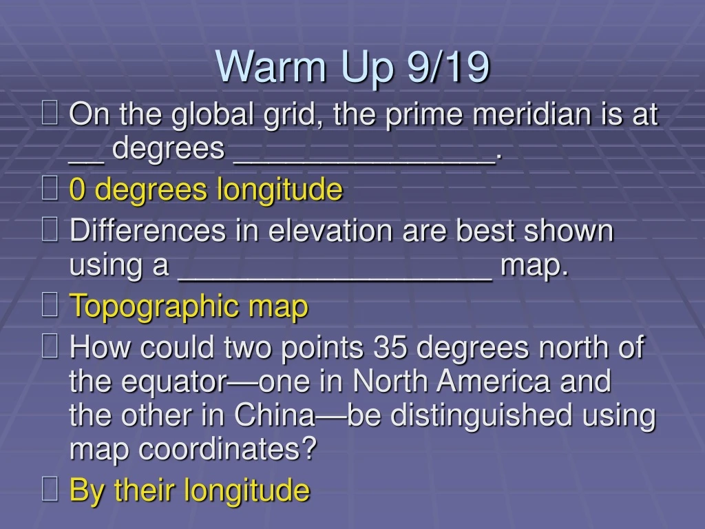 warm up 9 19
