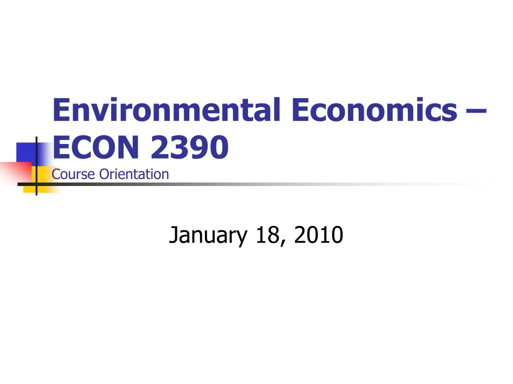 environmental economics econ 2390 course orientation