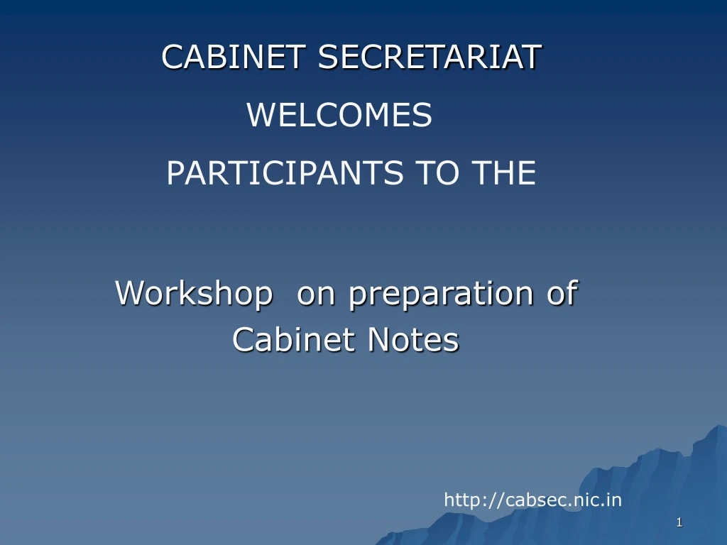 cabinet secretariat welcomes participants to the