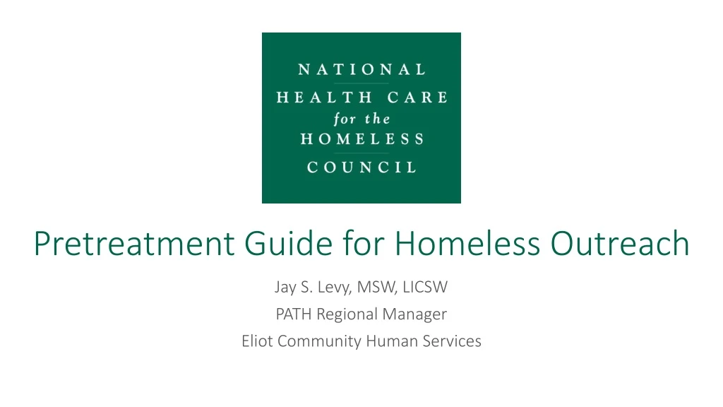 pretreatment guide for homeless outreach