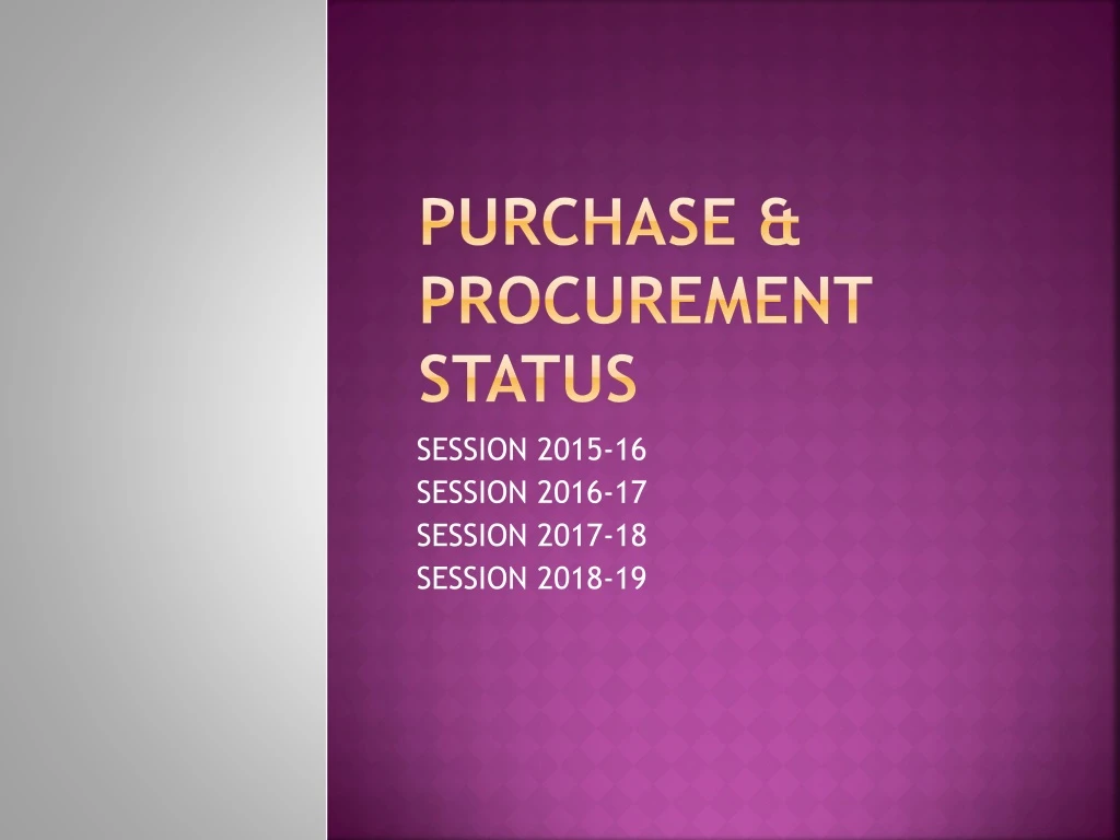 purchase procurement status