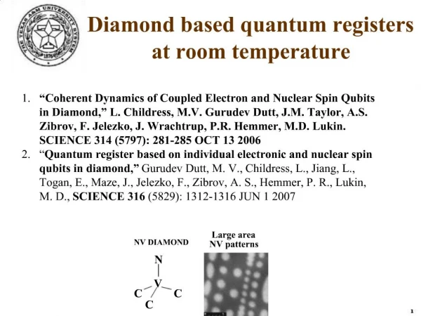 Diamond based quantum registers at room temperature