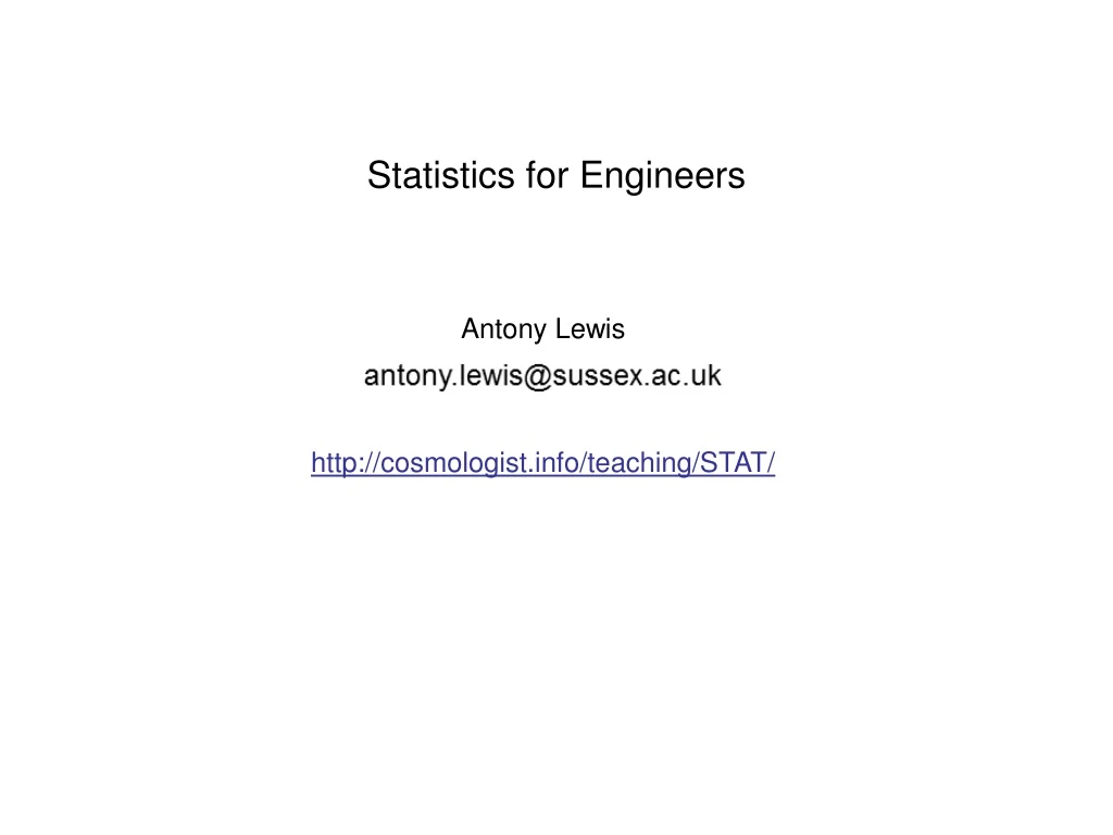 statistics for engineers