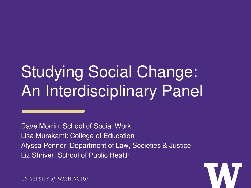 studying social change an interdisciplinary panel