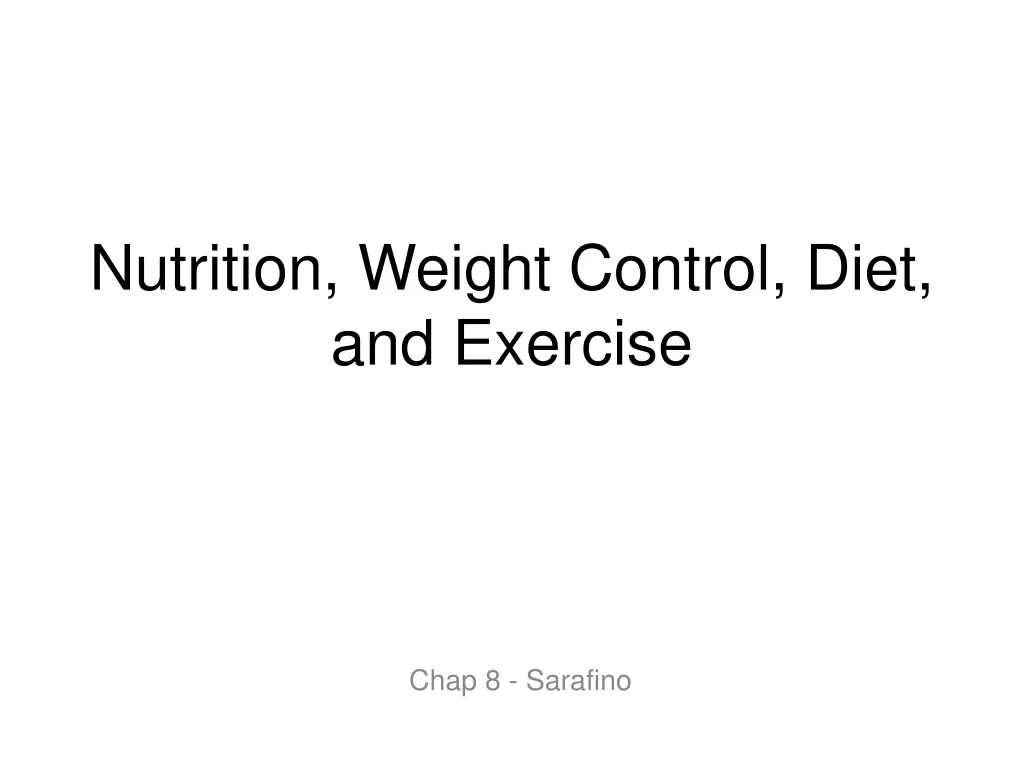 nutrition weight control diet and exercise