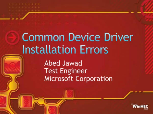 Common Device Driver Installation Errors
