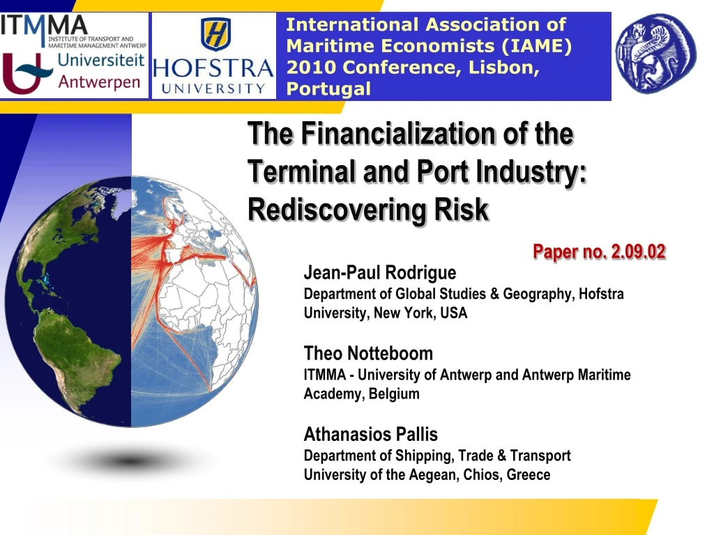 the financialization of the terminal and port industry rediscovering risk paper no 2 09 02