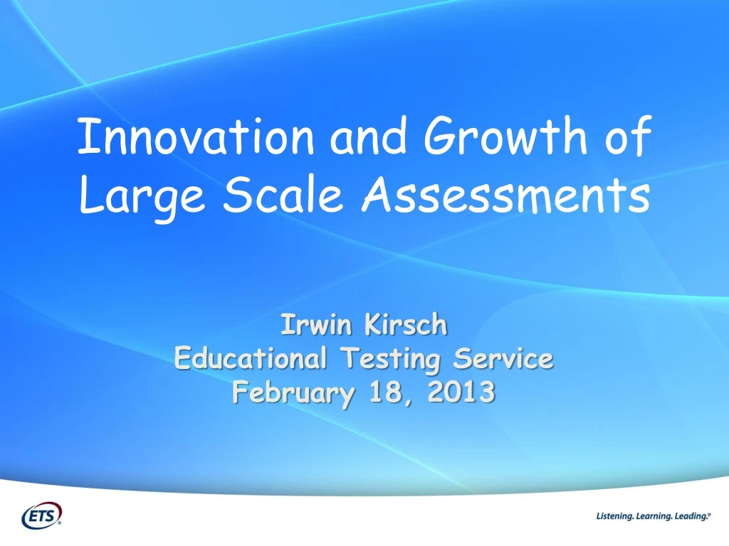 innovation and growth of large scale assessments