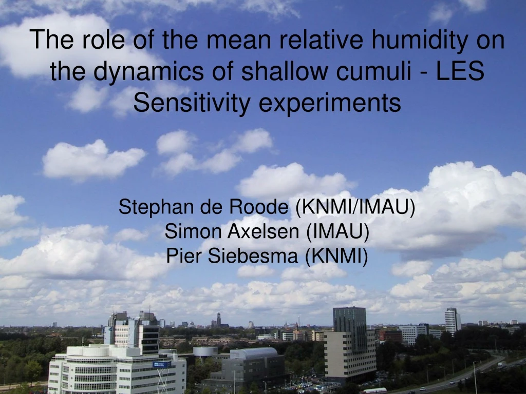 the role of the mean relative humidity