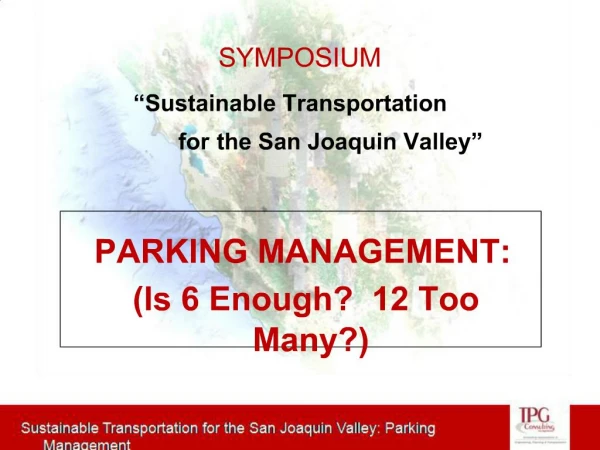 Sustainable Transportation for the San Joaquin Valley
