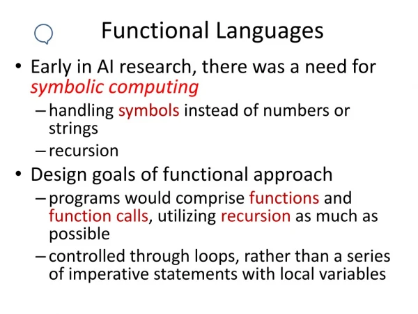 Functional Languages