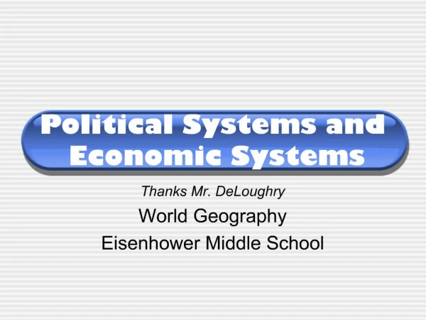 Political Systems and Economic Systems