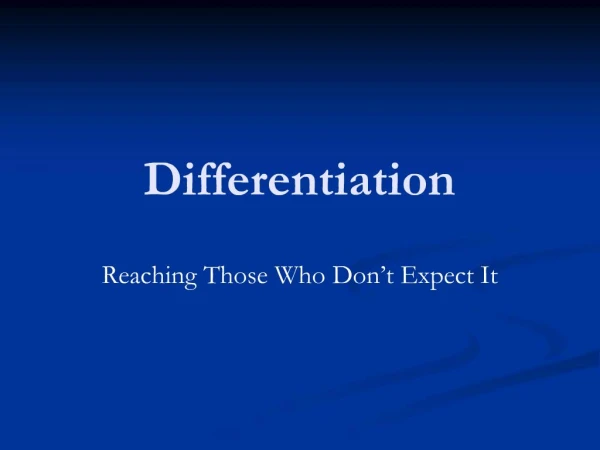 Differentiation