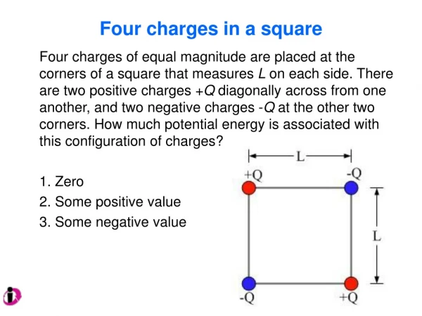 Four charges in a square