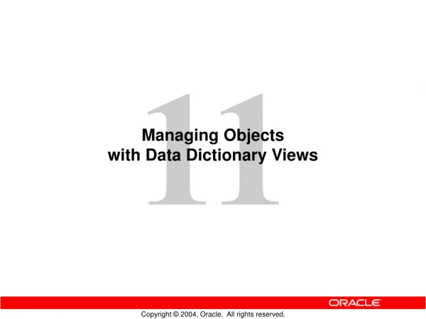 Managing Objects with Data Dictionary Views