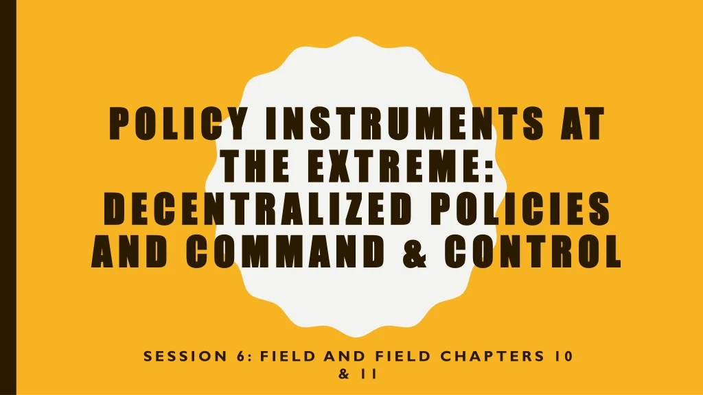 policy instruments at the extreme decentralized policies and command control