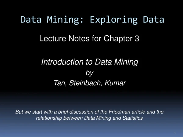 data mining exploring data