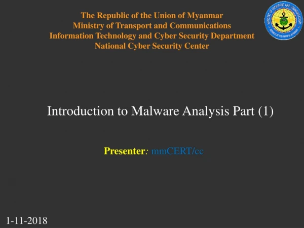 Introduction to Malware Analysis Part (1)