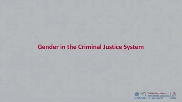 Gender in the Criminal Justice System