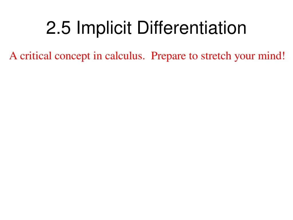 2 5 implicit differentiation