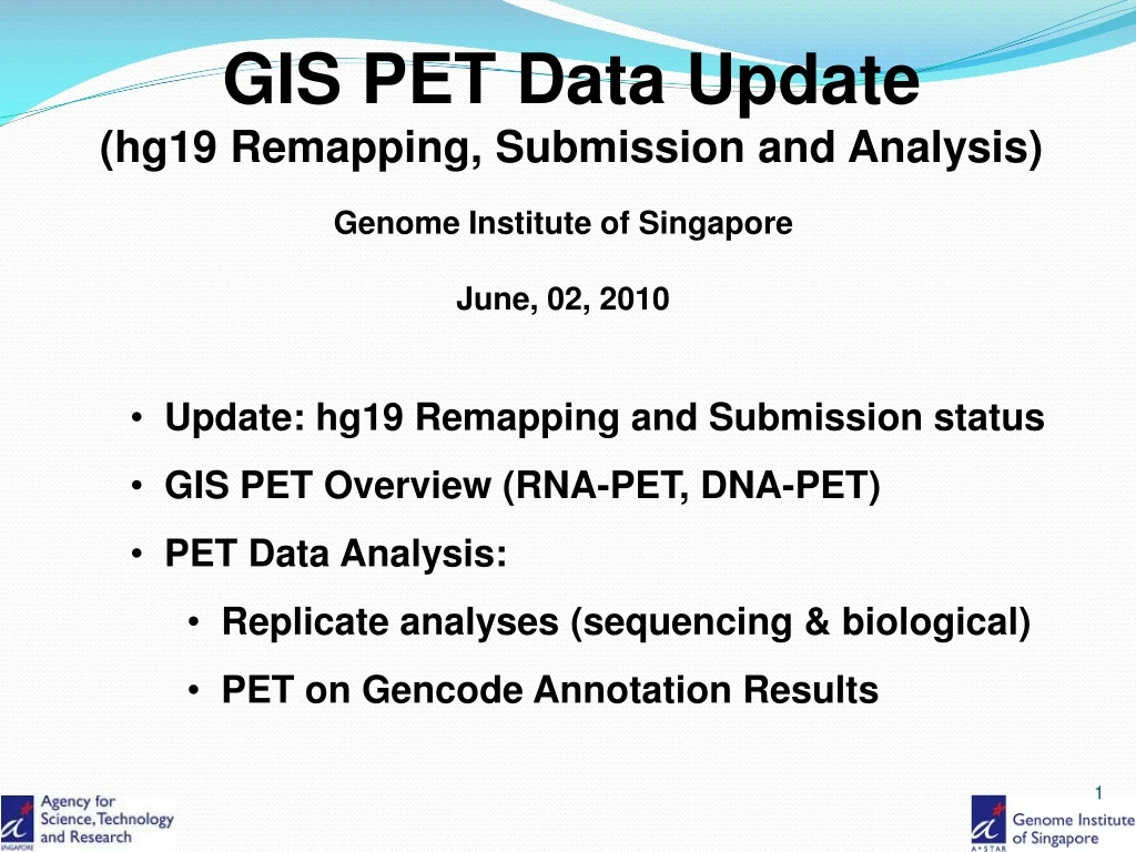 gis pet data update hg19 remapping submission