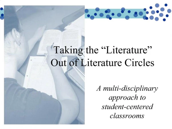 Taking the Literature Out of Literature Circles