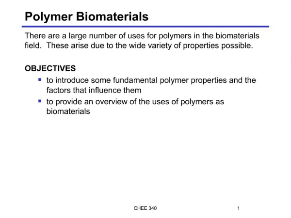 Polymer Biomaterials