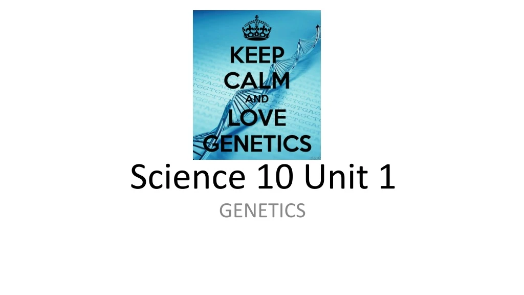 science 10 unit 1