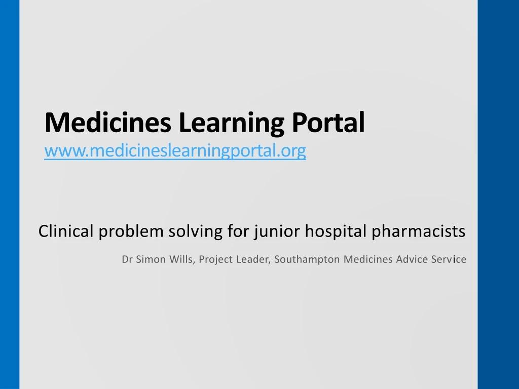medicines learning portal www medicineslearningportal org