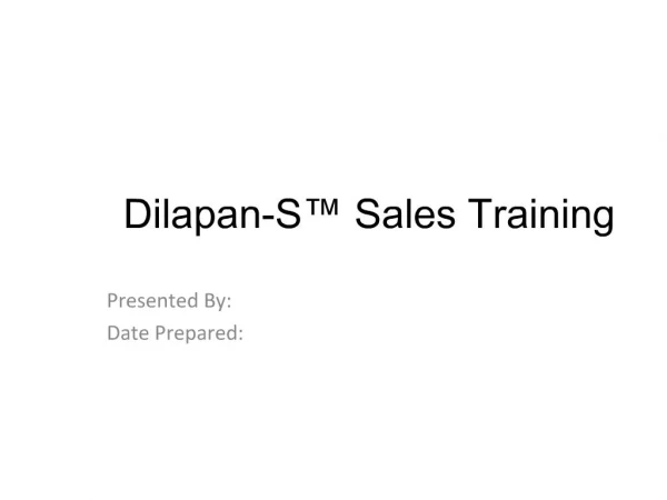 Dilapan-S Sales Training