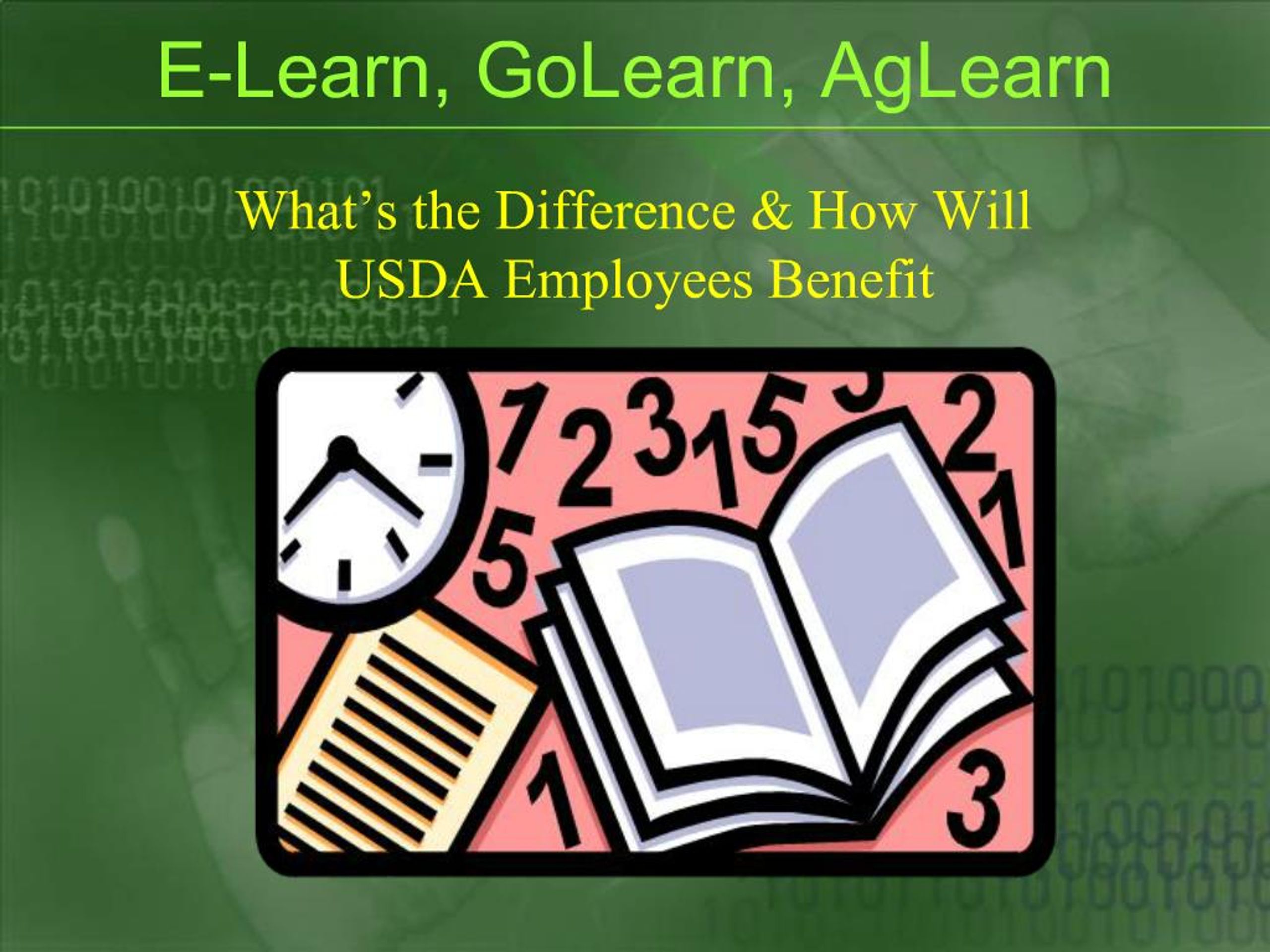 PPT - E-Learn, GoLearn, AgLearn PowerPoint Presentation, free download ...
