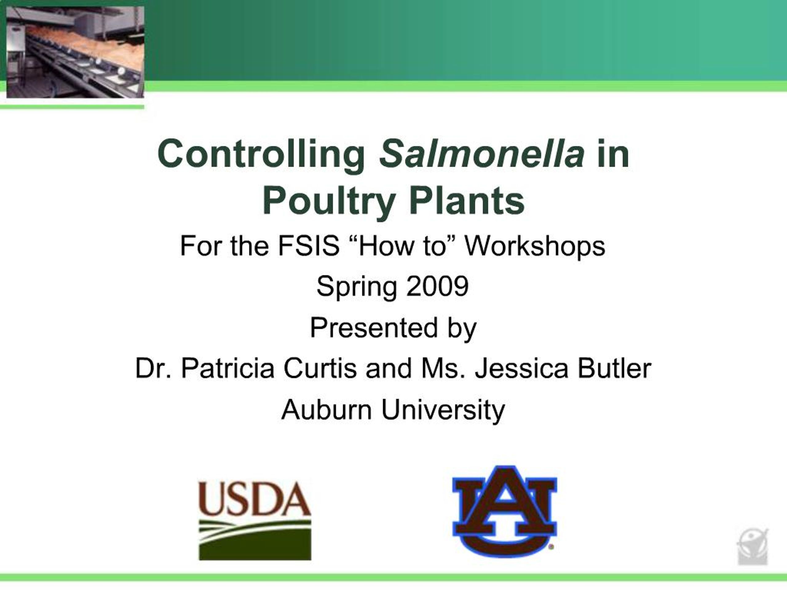 PPT - Controlling Salmonella in Poultry Plants PowerPoint Presentation ...