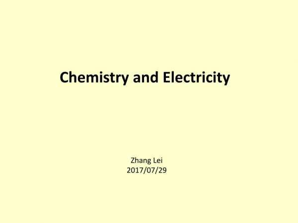 Chemistry and Electricity