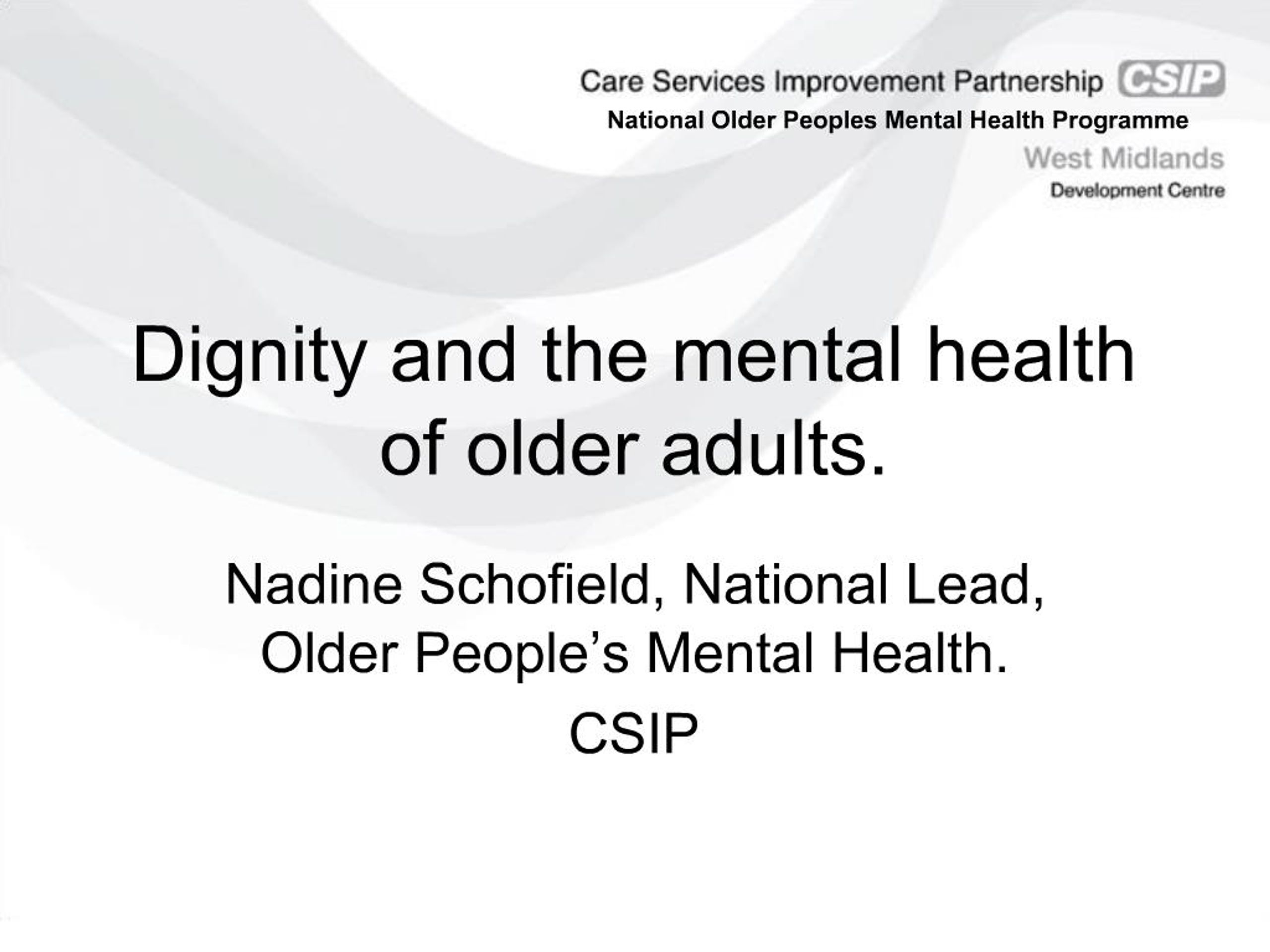 PPT - Dignity and the mental health of older adults. PowerPoint ...