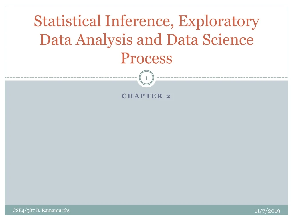statistical inference exploratory data analysis and data science process